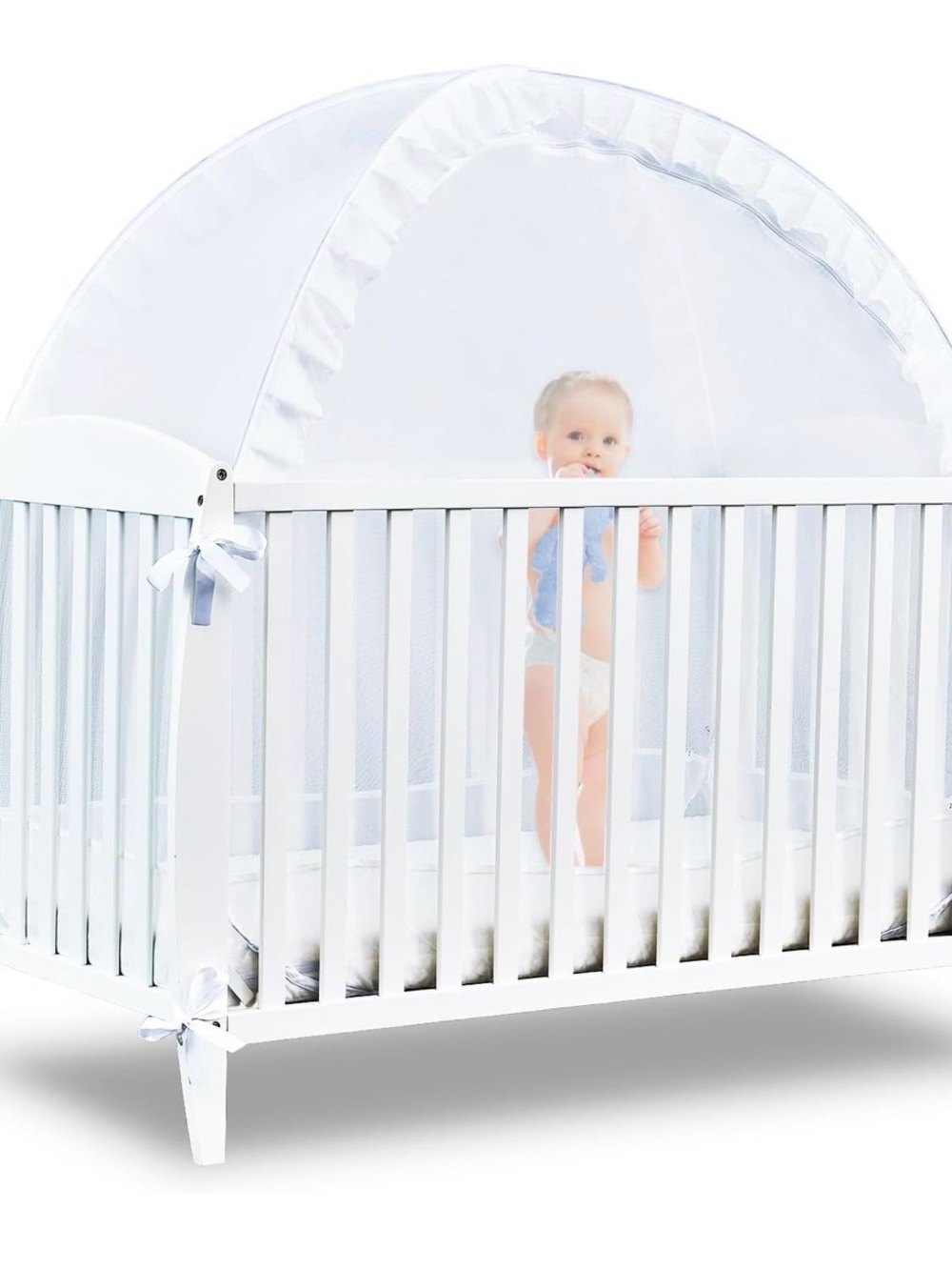 South to East Baby Crib Tent Safety Net, Pop Up mosquito net